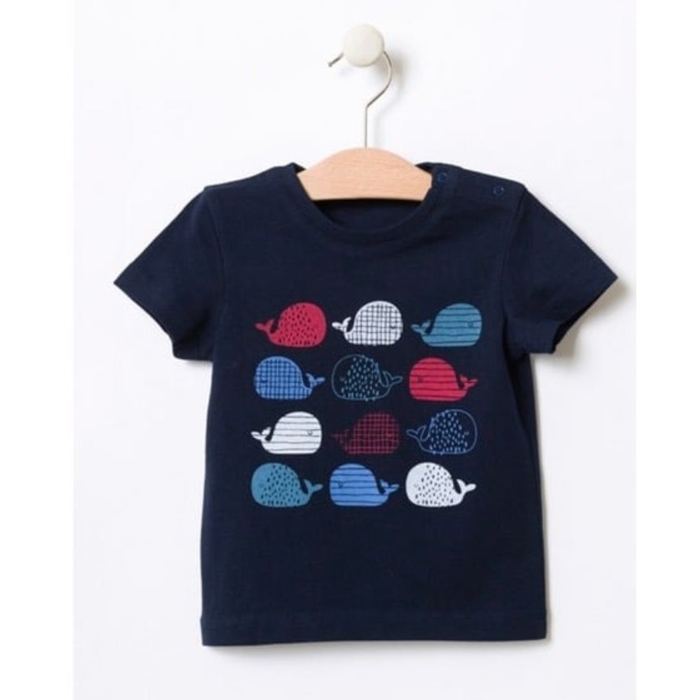 New Navy Whales Short Sleeve top Sz 36 months